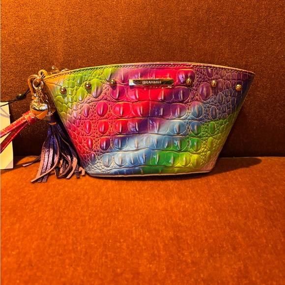 Brahmin Rainbow Crocodile Embossed Ariana Clutch BNWT - Picture 1 of 4